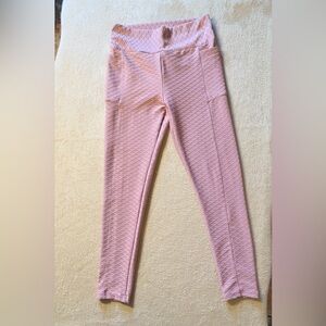 Textured Pink Leggings for Women